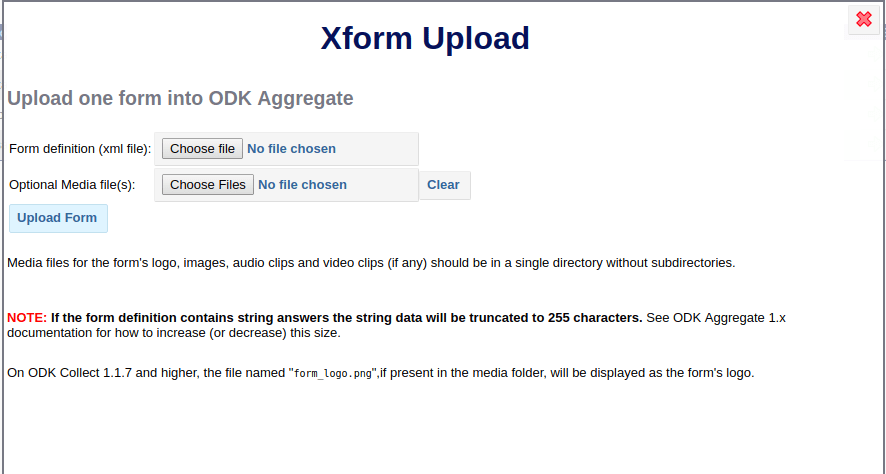 Managing Forms in Aggregate - ODK Docs