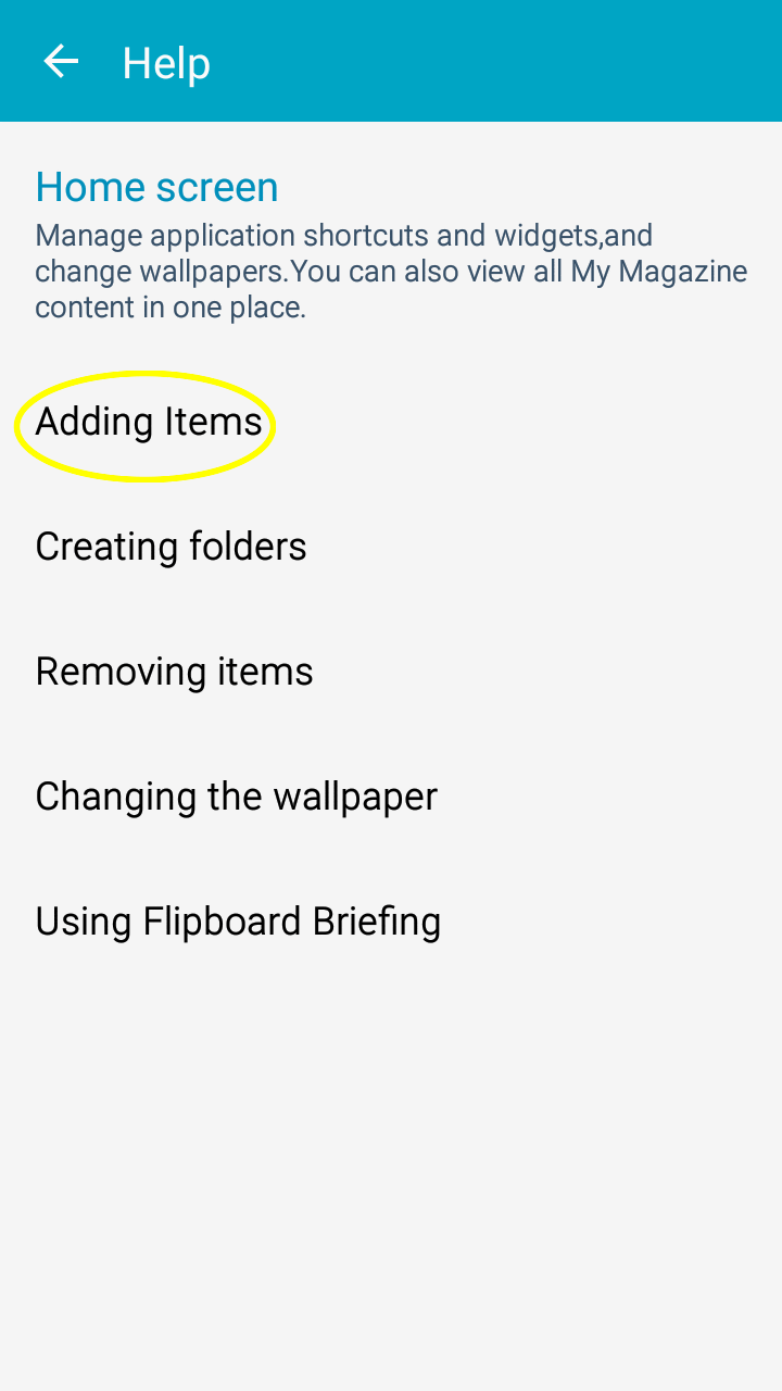 Image showing Adding Items option.