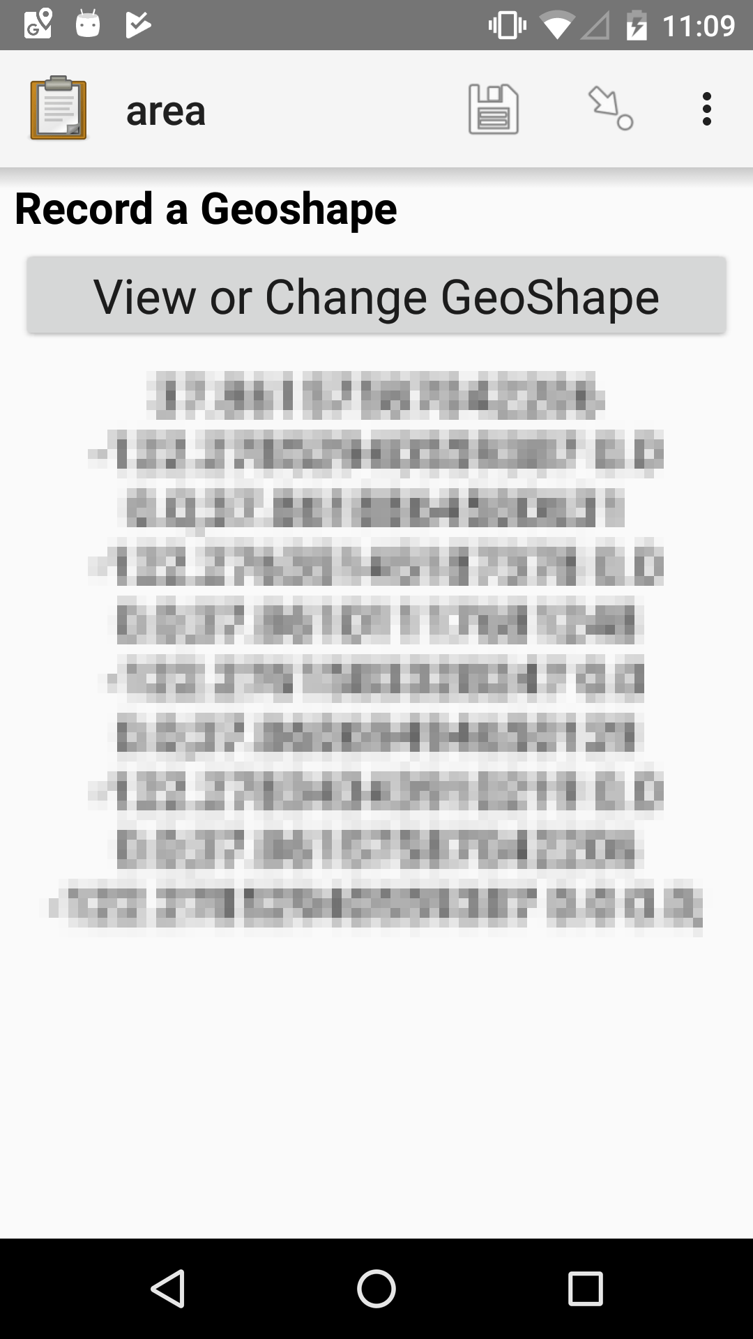 The geoshape widget with a series of lat/long coordinates.