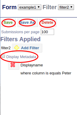 Image showing save, save as, delete and display metadata options.