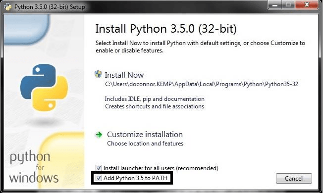 cygwin python 3 command